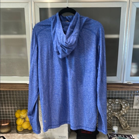 Lululemon Men’s Blue Quarter-Zip Shirt with hood, blue, XL - Picture 2 of 4